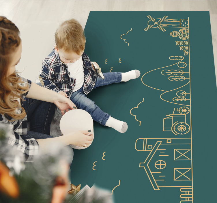 Educational Farm Game gaming vinyl rug - TenStickers