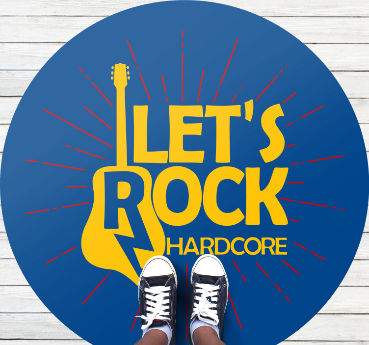 Electric Guitar Tribute circular vinyl rug - TenStickers