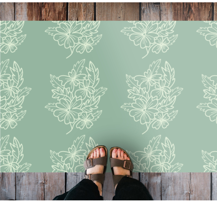 Graceful Elements floral vinyl rug - TenStickers