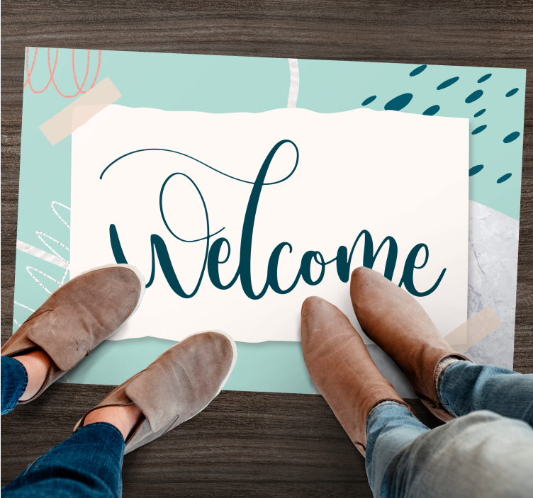 Elegant Entrance Text custom vinyl rug - TenStickers