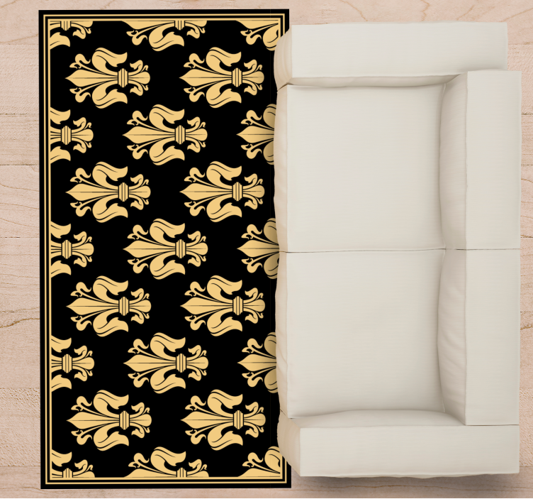 Elegant Fleur-de-Lis Pattern living room vinyl rug - TenStickers