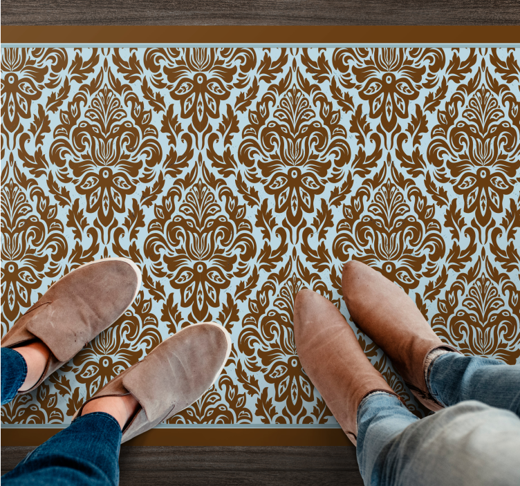 Elegant floral arrangement vintage vinyl rug - TenStickers