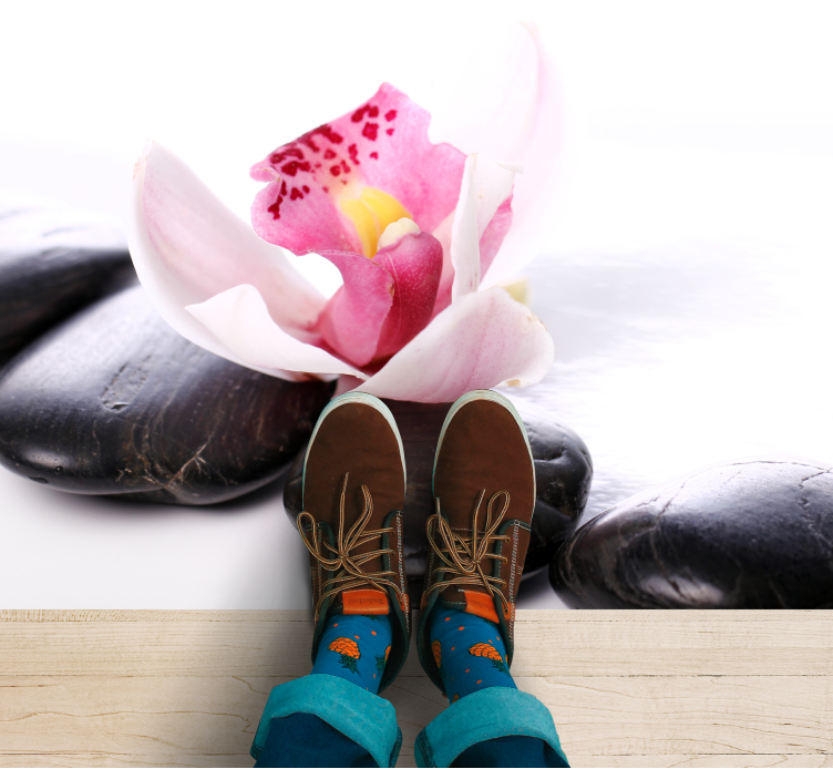 Elegant Floral Serenity nature vinyl rug - TenStickers