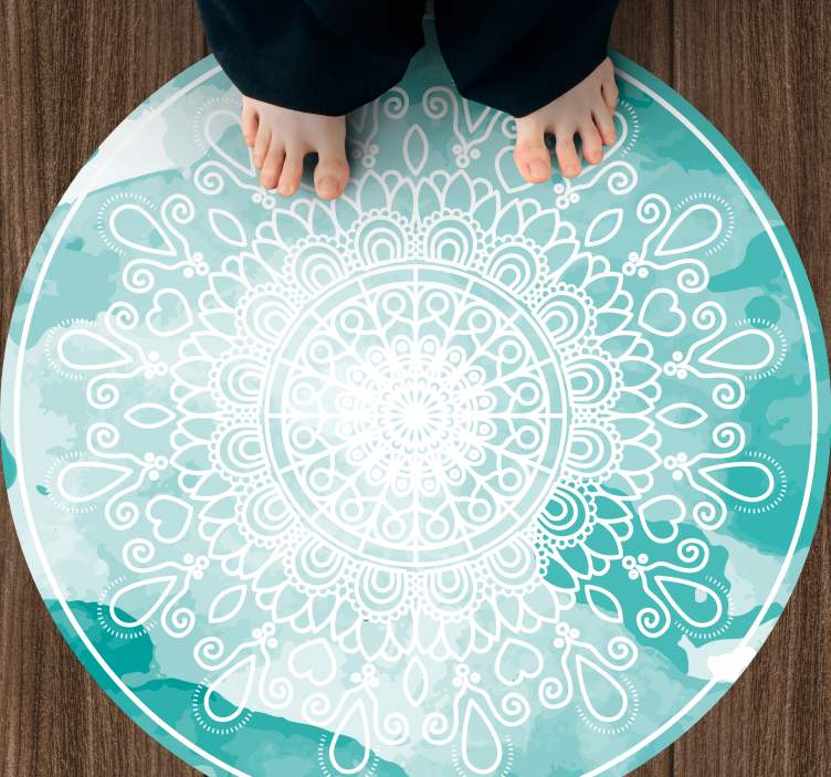 Elegant watercolor tones mandala vinyl rug - TenStickers