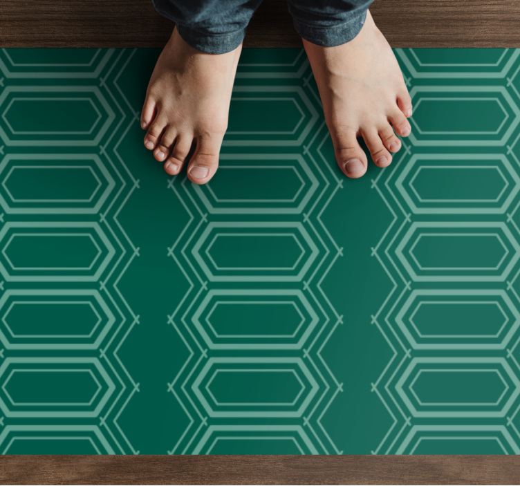 Emerald pattern geometric vinyl rug - TenStickers