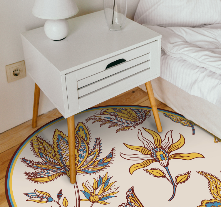 Elaborate Botanical Grace floral vinyl rug - TenStickers