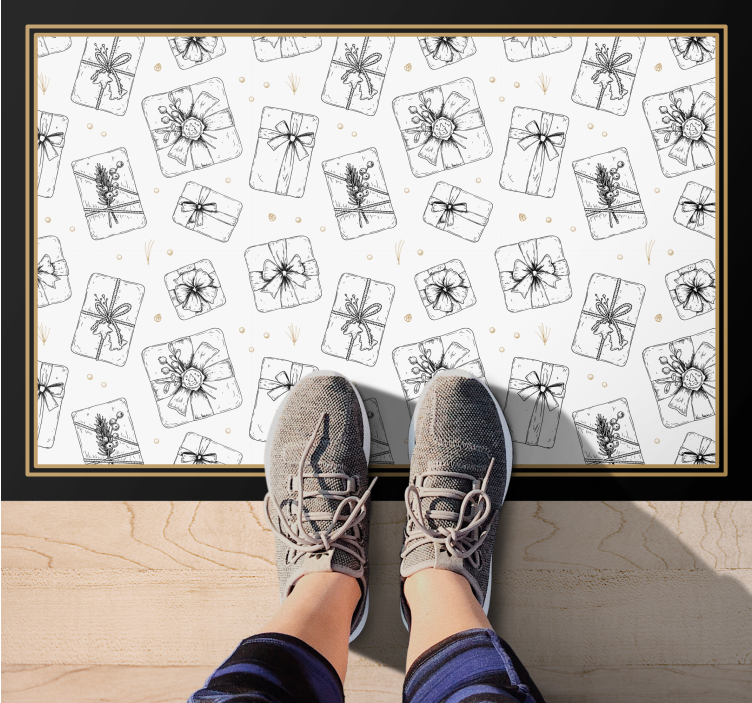 Festive Gift Pattern Christmas vinyl rug - TenStickers