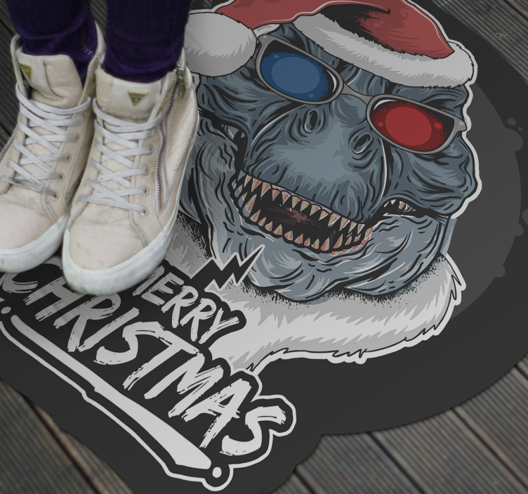 Festive Monster Cheer Christmas vinyl rug - TenStickers