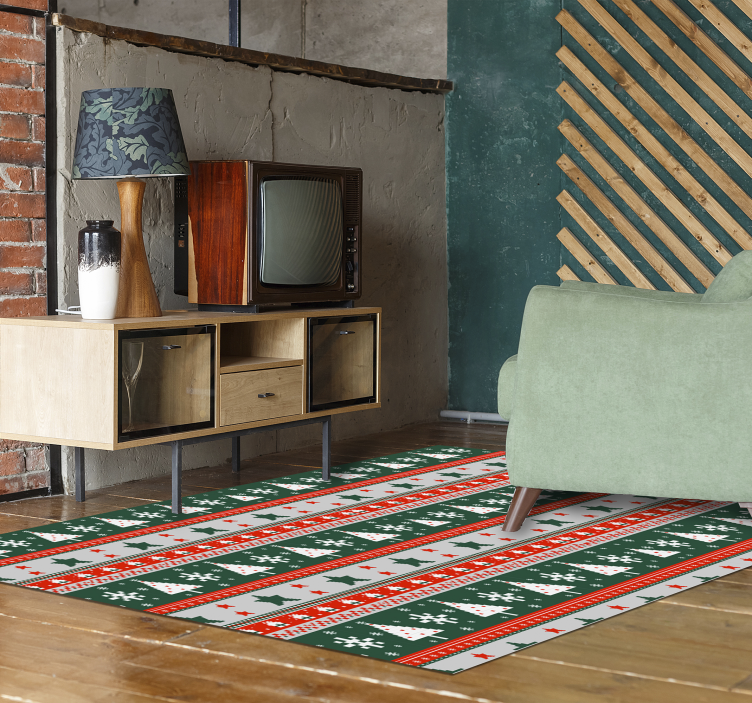 Festive Pattern Christmas vinyl rug - TenStickers