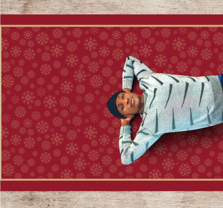 Festive snowflake pattern christmas vinyl rug - TenStickers