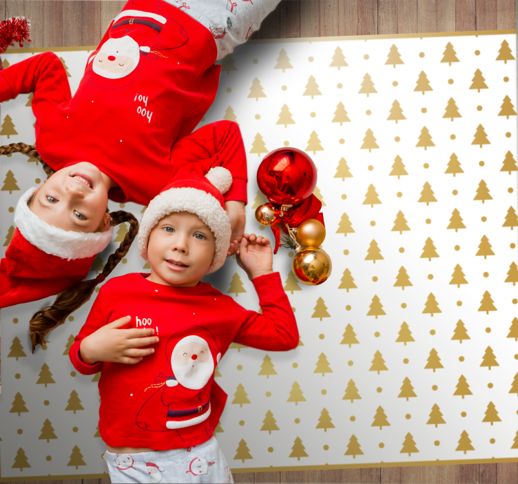 Festive Tree Pattern Christmas vinyl rug - TenStickers