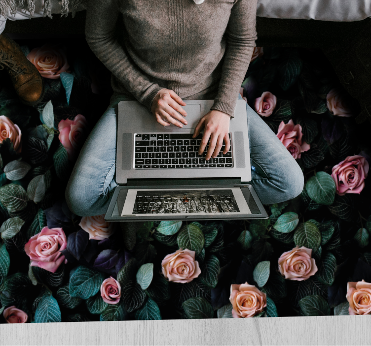 Floral Botanic Imagery flower vinyl rug - TenStickers