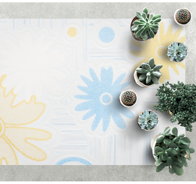 Floral elements floral vinyl rug - TenStickers