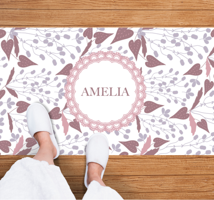 Floral Pattern custom vinyl rug - TenStickers