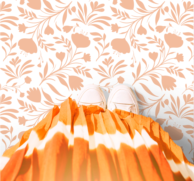 Floral patterned design vinyl rug - TenStickers