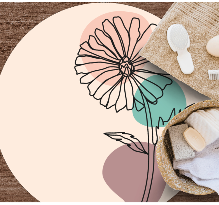 Floral vinyl rug elegant floral silhouette - TenStickers