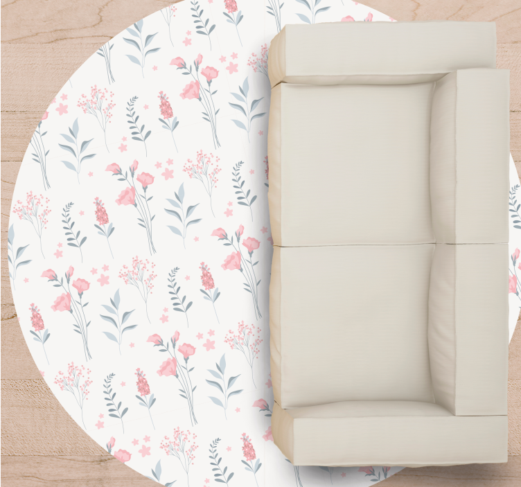 Floral vinyl rug with floral patterned design - TenStickers