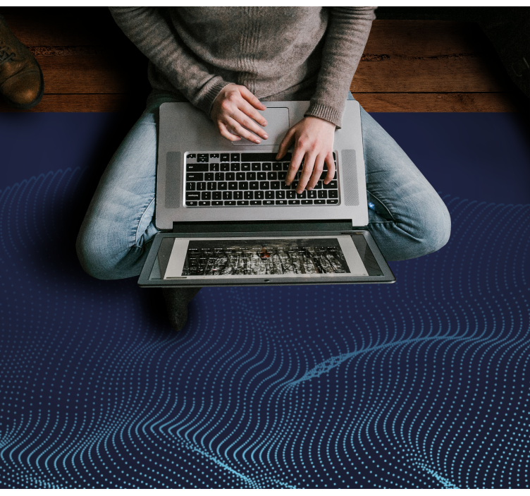 Fluid Wave Motif modern vinyl rug - TenStickers