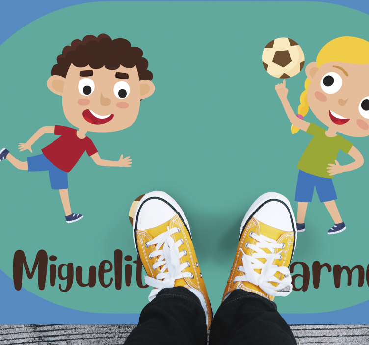 Football player personalised mat - TenStickers