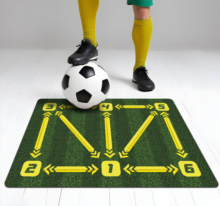 Football training rectangular floor rug - TenStickers