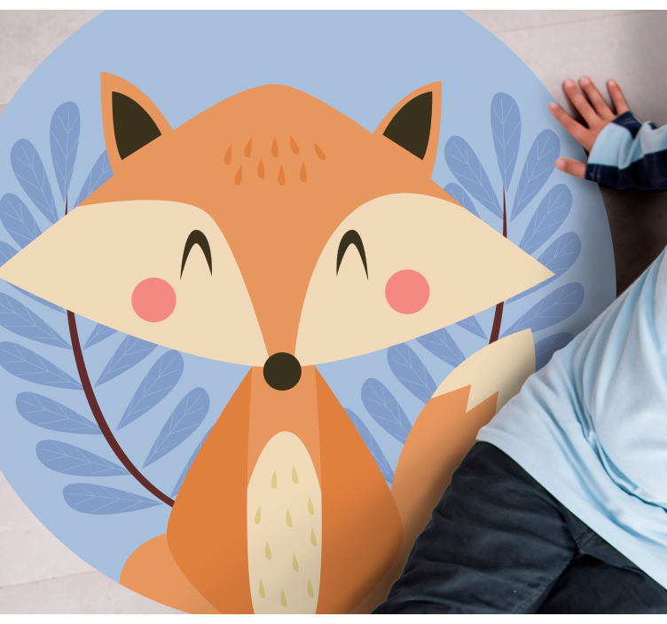 Fox illustration kids vinyl rug - TenStickers