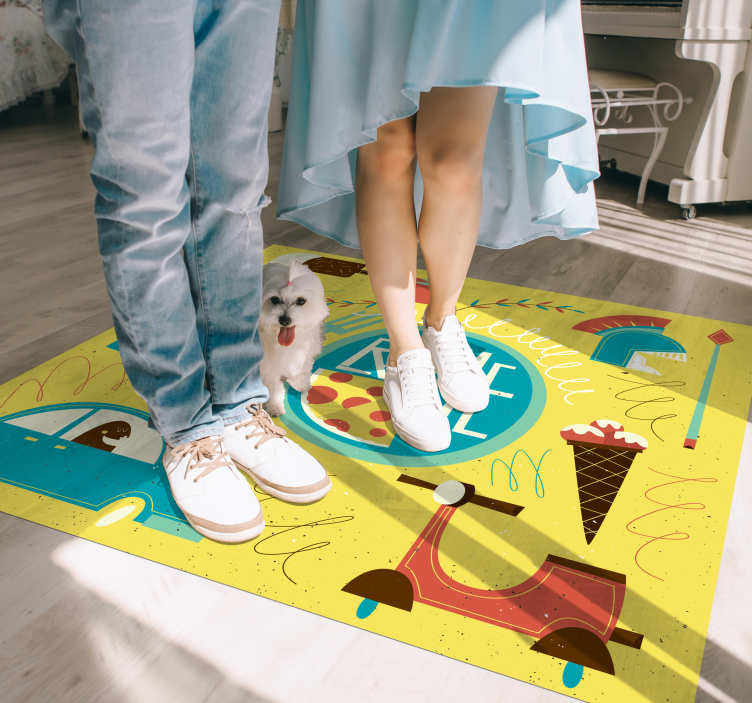 Funny rome world map vinyl rug - TenStickers