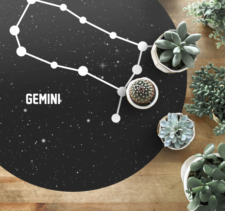 Gemini Constellation star vinyl rug - TenStickers