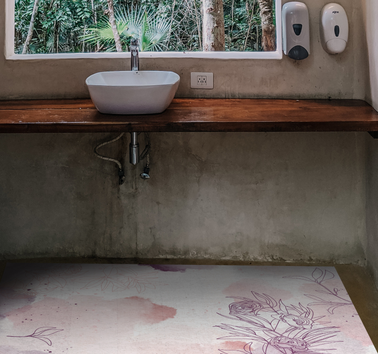 Gentle Blossom Accent floral vinyl rug - TenStickers