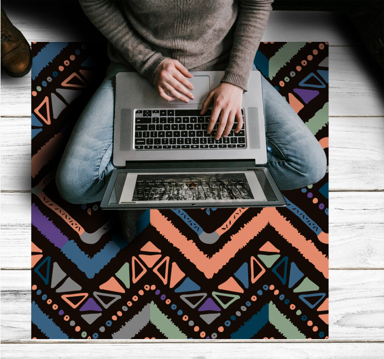 Geometric Color Sections scandinavian vinyl rug - TenStickers