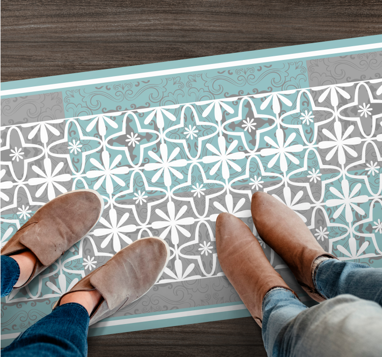 Elegant geometric design vinyl rug - TenStickers