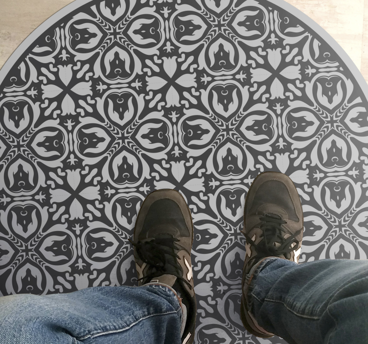 Geometric Floral Motifs texture vinyl rug - TenStickers