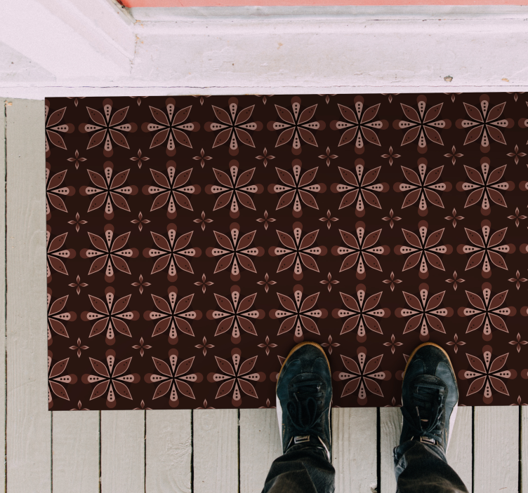 Geometric Floral Symmetry entrance hall vinyl rug - TenStickers