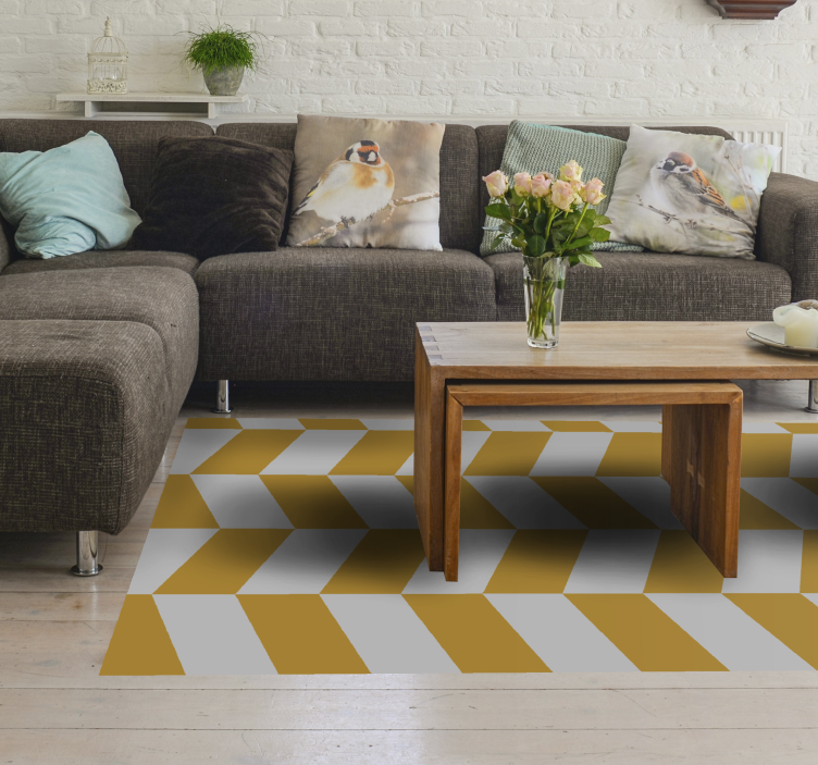 Geometric Herringbone stripes vinyl rug - TenStickers