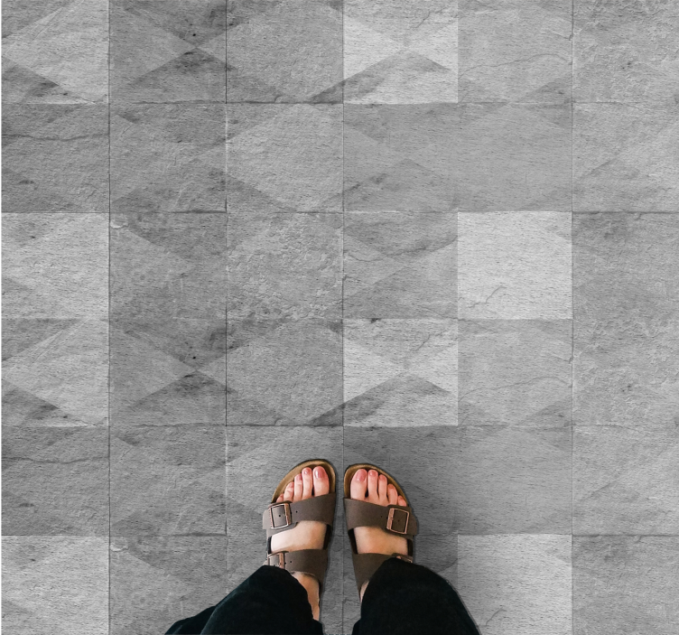 Geometric industrial concrete shapes modern rug - TenStickers