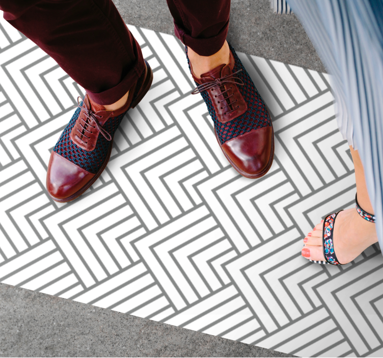 Geometric labyrinth geometric vinyl rug - TenStickers