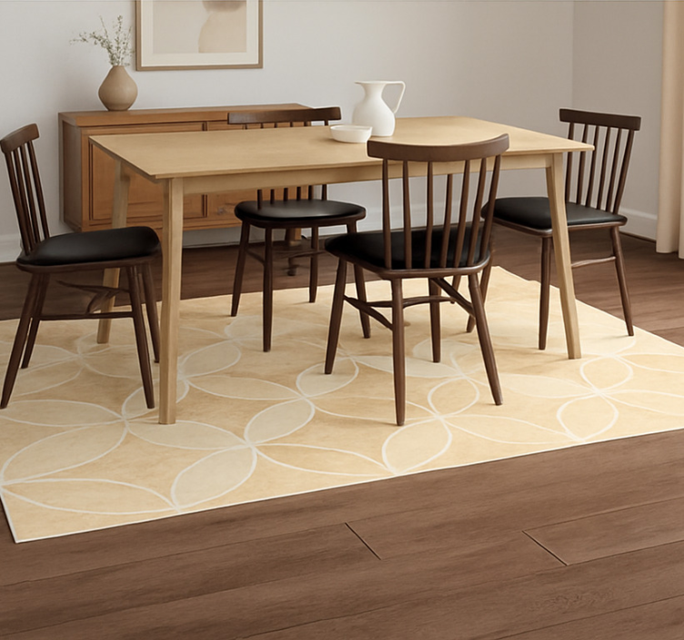 Geometric Overlapping Circles dining room vinyl rug - TenStickers