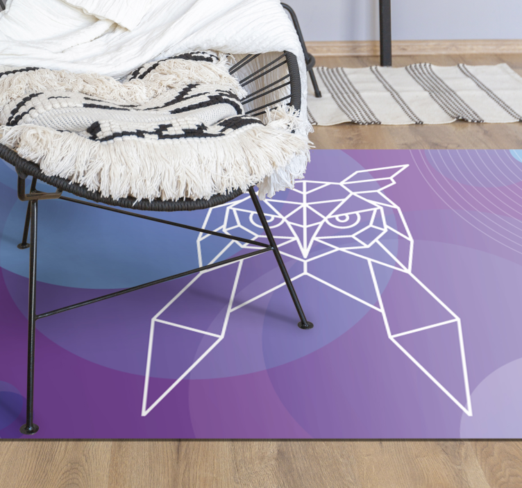 Geometric owl art animal vinyl rug - TenStickers