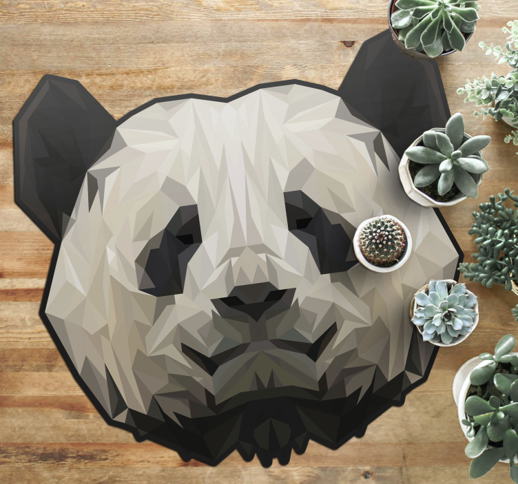 Geometric panda face animal vinyl rug - TenStickers