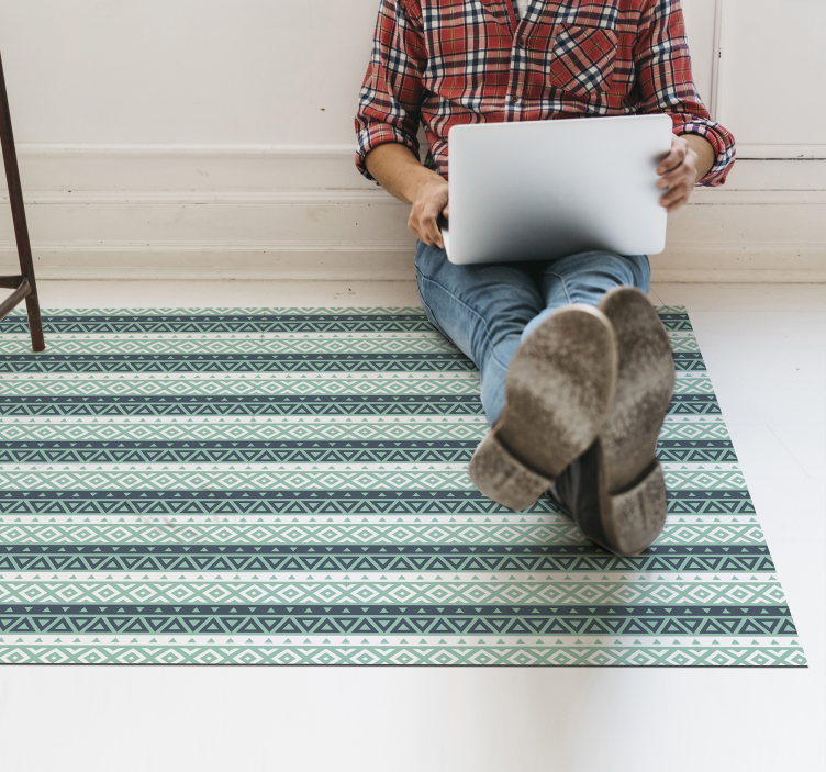 Geometric pattern home accent living room vinyl rug - TenStickers