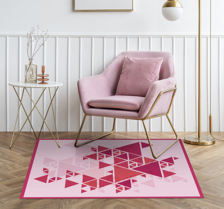 Geometric Pink Overlapping Triangles - TenStickers