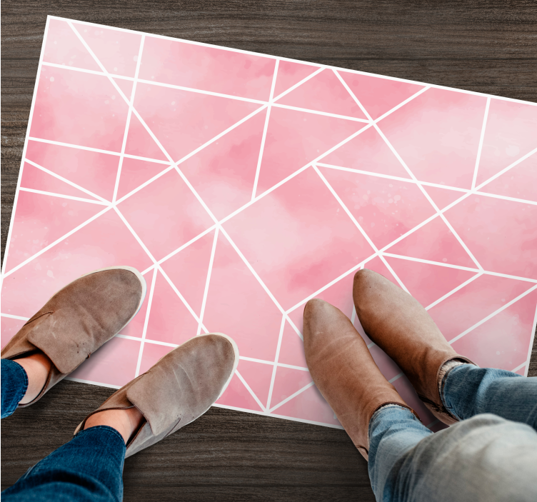 Geometric Pink Pattern geometric vinyl rug - TenStickers