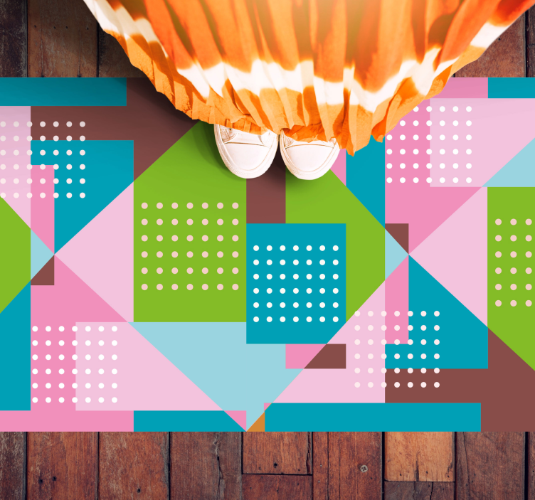 Geometric Shapes Fusion geometric vinyl rug - TenStickers