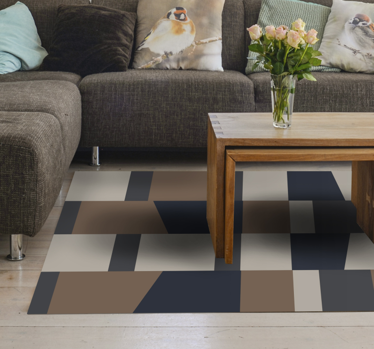Geometric Stripe Pattern stripes vinyl rug - TenStickers