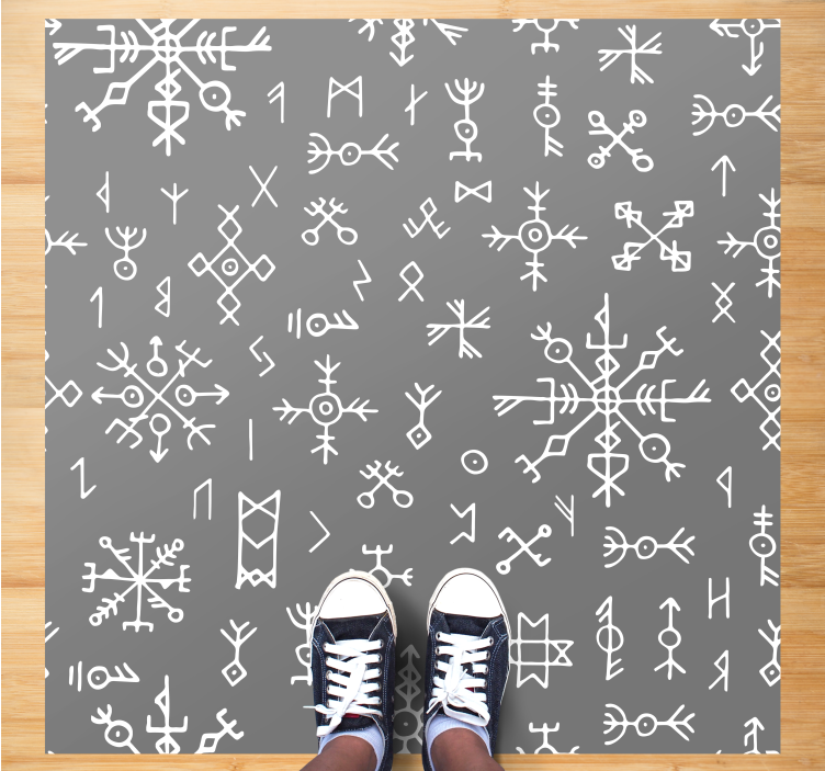 Geometric Symbol Pattern scandinavian vinyl rug - TenStickers