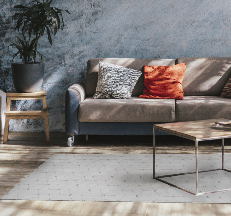 Geometric tiled pattern vinyl rug - TenStickers