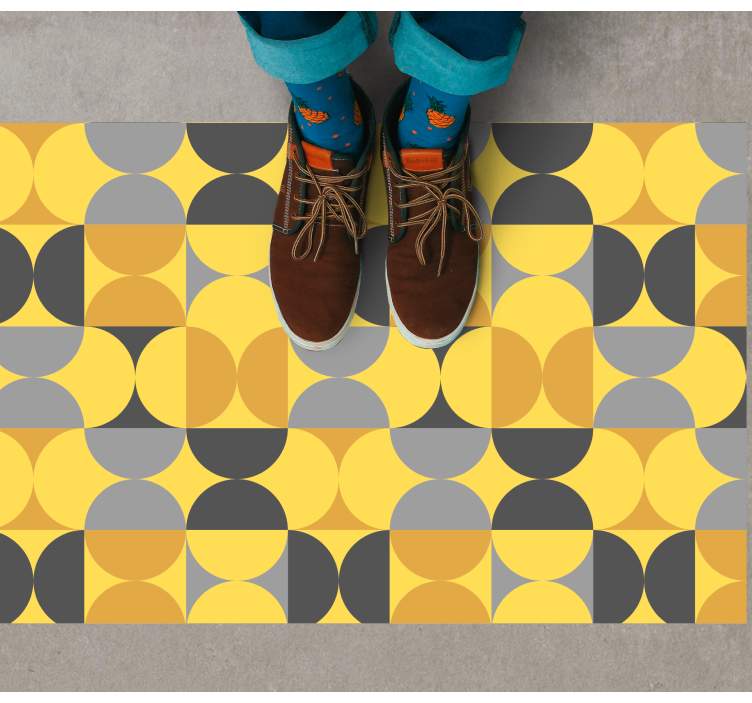 Geometric vinyl rug circular pattern design - TenStickers