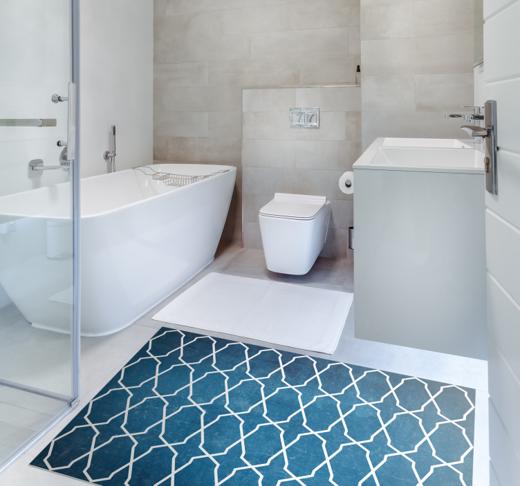 Geometric Washroom bathroom vinyl rug - TenStickers