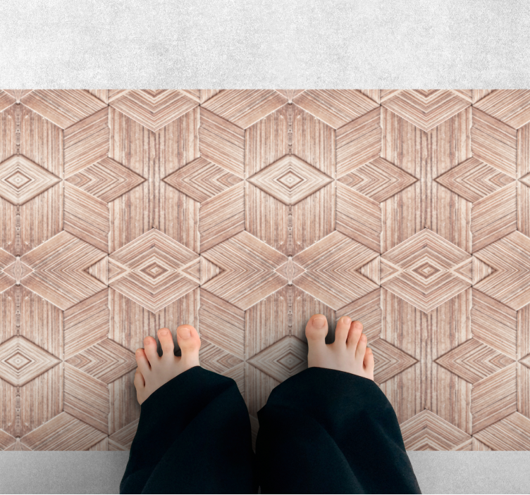Geometric Pattern wood effect vinyl rug - TenStickers