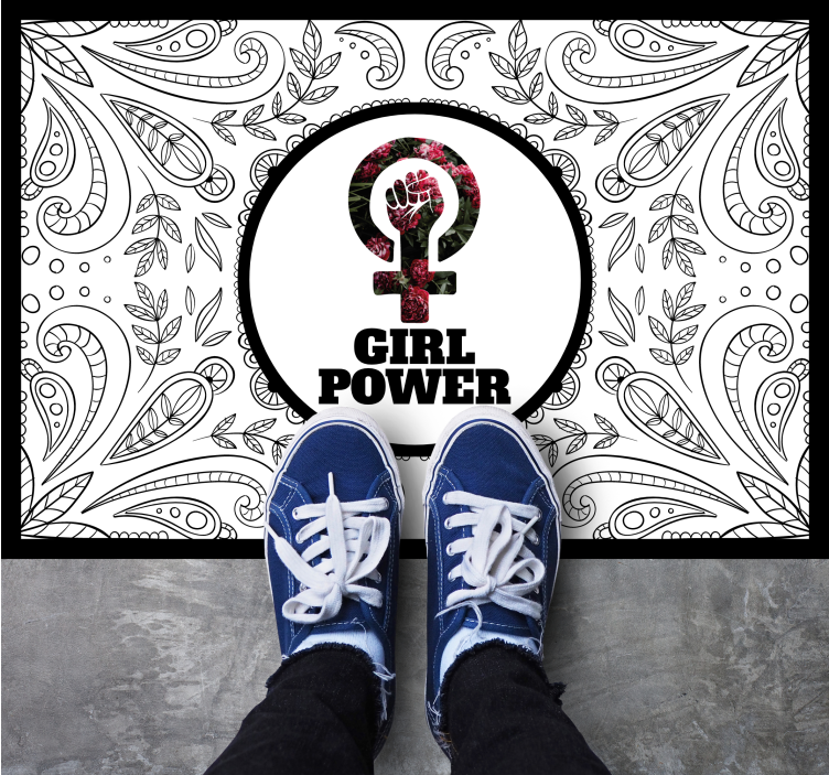 Girl Power Statement custom vinyl rug - TenStickers