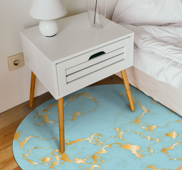 Gold and emerald marble Vinyl rug home office - TenStickers
